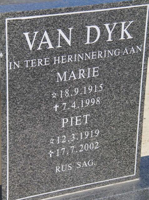 DYK Piet, van 1919-2002 & Marie 1915-1998