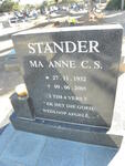 STANDER Jan Hendrik 1930-2001 & Anne C.S. 1932-2005 