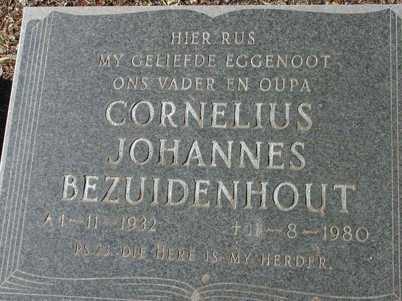 BEZUIDENHOUT Cornelius Johannes 1932-1980