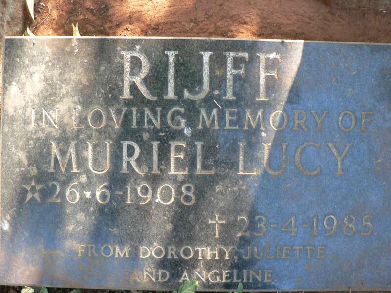 RIJFF Muriel Lucy 1908-1985