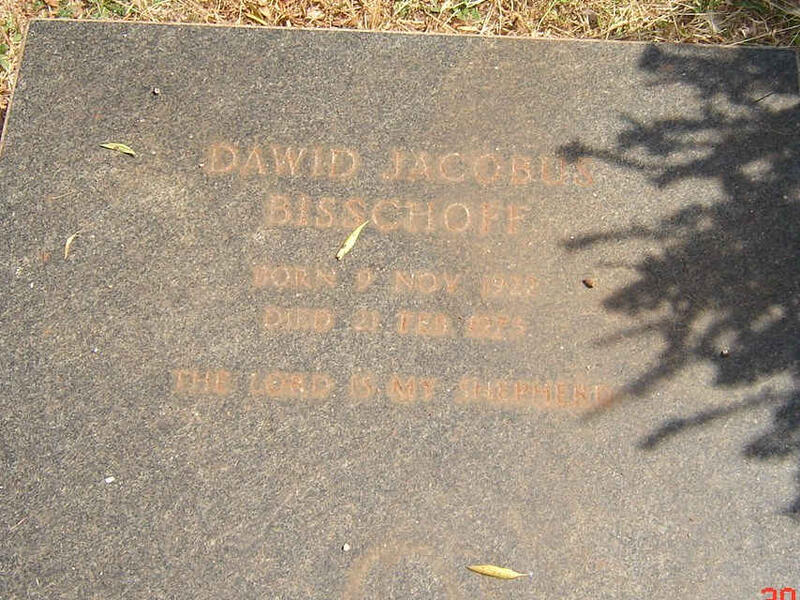 BISSHOFF Dawid Jacobus 1922-1975