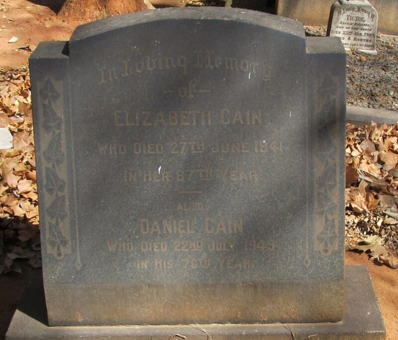 CAIN Daniel -1949 & Elizabeth -1941