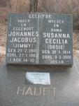 HAUPT Johannes Jacobus 1910-1962 & Susanna Cecilia 1914-2008
