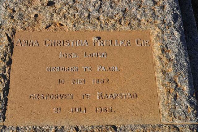 GIE Anna Christina Preller nee LOUW 1882-1965