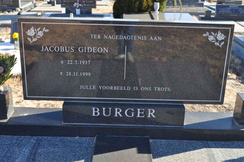 BURGER Jacobus Gideon 1937-1999