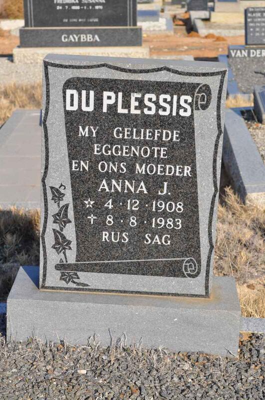 PLESSIS Anna J., du 1908-1983
