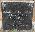 MORKEL Elsabe De La Harpe nee MALAN 1910-1980