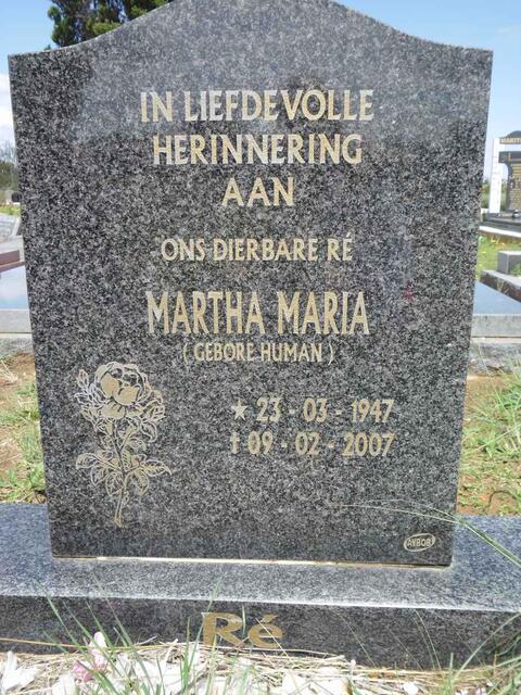 ? Martha Maria nee HUMAN 1947-2007