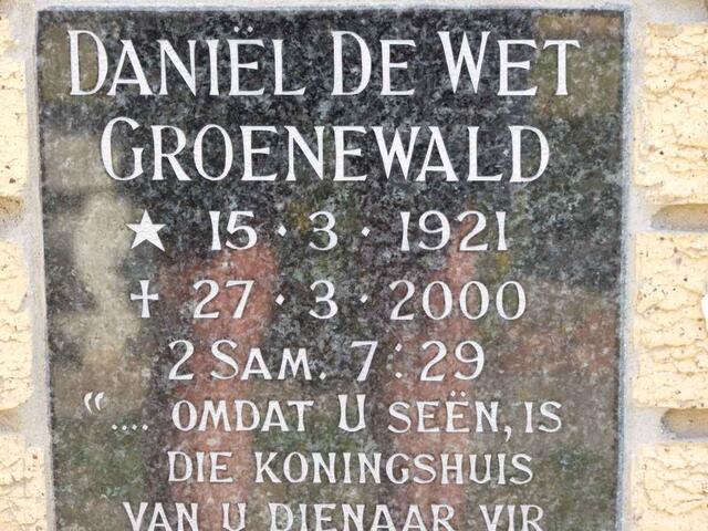 GROENEWALD Daniel De Wet 1921-2000