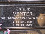 VENTER Carlie 1935-2003