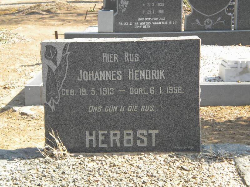 HERBST Johannes Hendrik 1913-1958