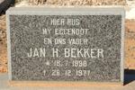 BEKKER Jan H. 1898-1977