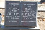 PIETERS Susanna Maria nee PIETERS 1907-1993 :: PLESSIS Maria Magdalena, du nee PIETERS 1935-1993