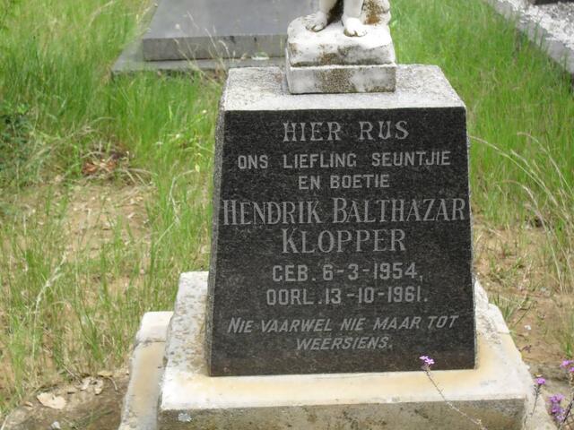 KLOPPER Hendrik Balthazar 1954-1961