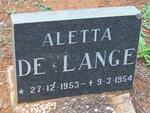 LANGE Aletta, de 1953-1954