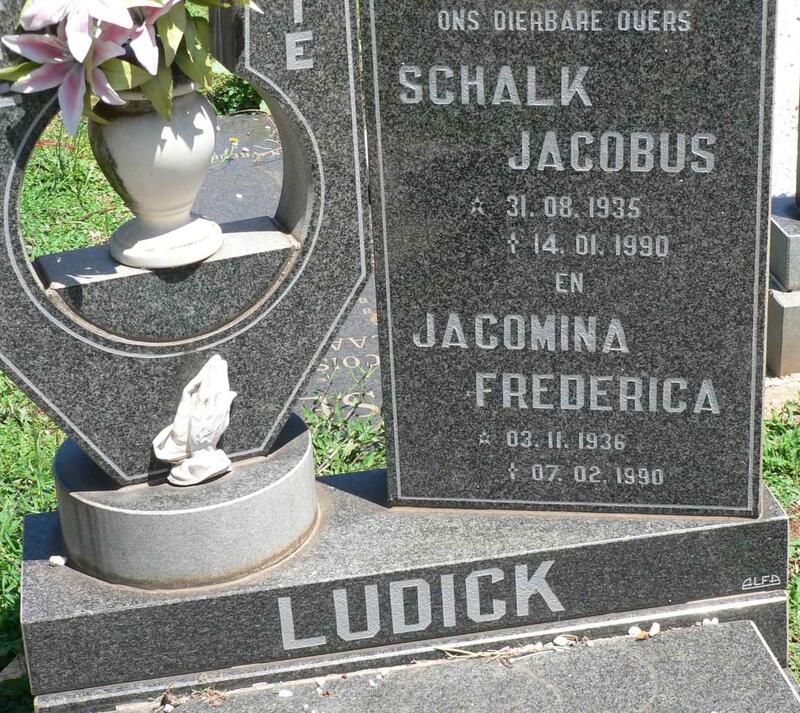 LUDICK Schalk Jacobus 1935-1990 & Jacomina Frederica 1936-1990