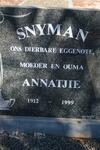 SNYMAN Annatjie 1912-1999