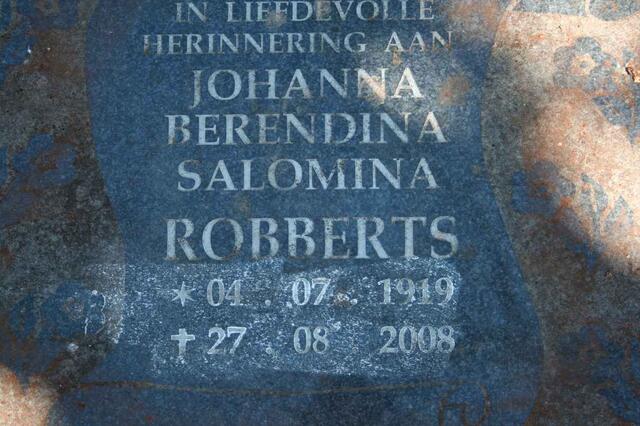 ROBBERTS Johanna Berendina Salomina 1919-2008