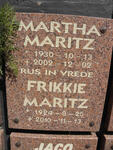 MARITZ Frikkie 1924-2010 & Martha 1930-2002