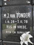 TONDER M.J., van 1928-1978