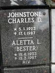 JOHNSTONE Charles D. 1923-1987 & Aletta L. BESTER 1933-1987 