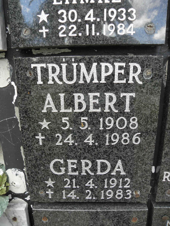 TRÜMPER Albert 1908-1986 & Gerda 1912-1983