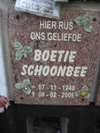SCHOONBEE Boetie 1948-2009
