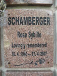 SCHAMBERGER Rose Sybille 1940-2007