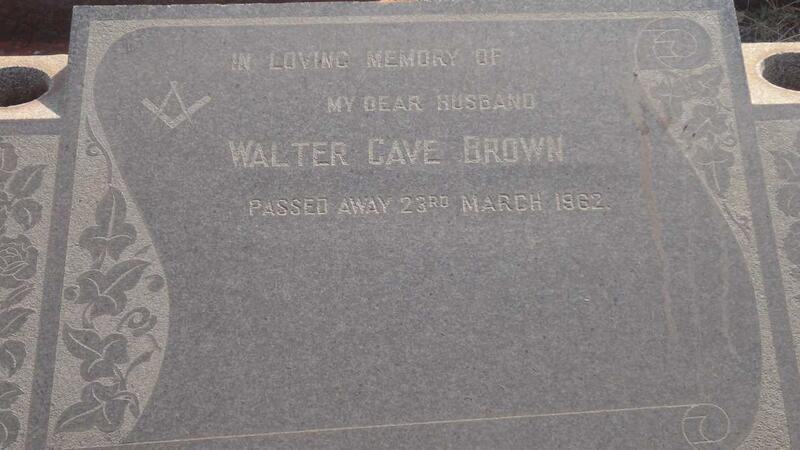 BROWN Walter Cave -1962