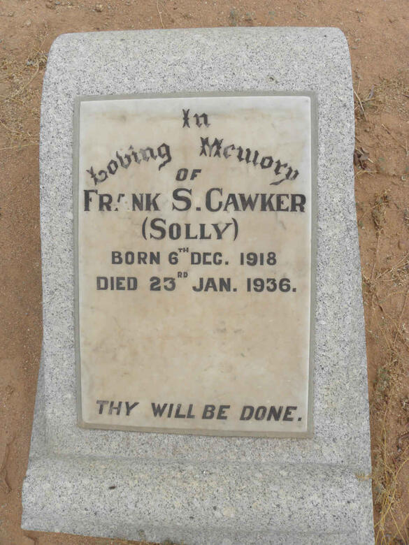 CAWKER Frank S. 1918-1936