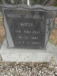 KOTZÉ Maria Johanna nee VAN ZYL 1885-1962
