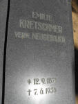 KRETSCHMER Emilie nee NEUGEBAUER 1871-1956