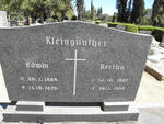 KLEINGÜNTHER Edwin 1884-1976 & Bertha 1887-1965