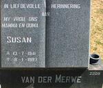 MERWE Susan, van der 1941-1997