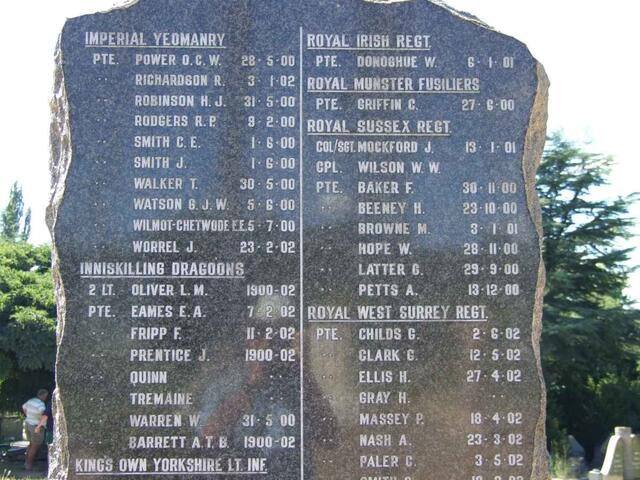 4. Memorial for British Soldiers originally buried at Yeomanry Kopje & Lindley