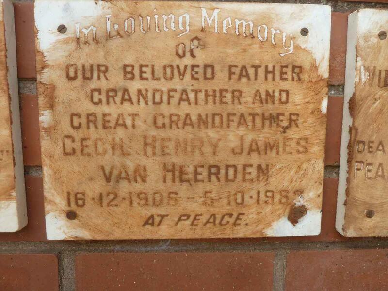 HEERDEN Cecil Henry James, van 1906-1983