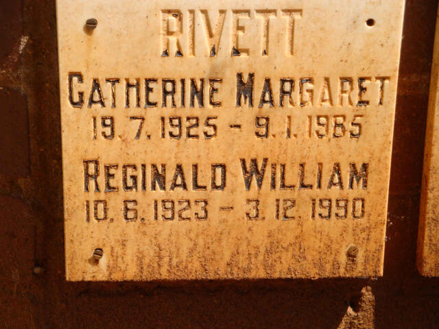 RIVETT Reginald William 1923-1990 & Catherine Margaret 1925-1985