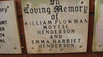 HENDERSON William Plowman Moyese & Emma Harriet