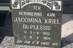 PLESSIS Jacomina Kriel, du 1932-1984