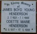 HENDERSON James Boyd Young 1921-1988 & Odette Marie 1917-1998