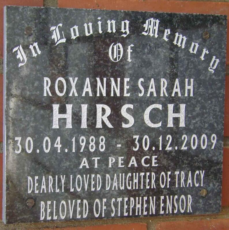HIRSCH Roxanne Sarah 1988-2009