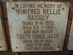HAMBLY Winifred Nellie 1900-1981 :: JACK Edith Annie 1905-1991