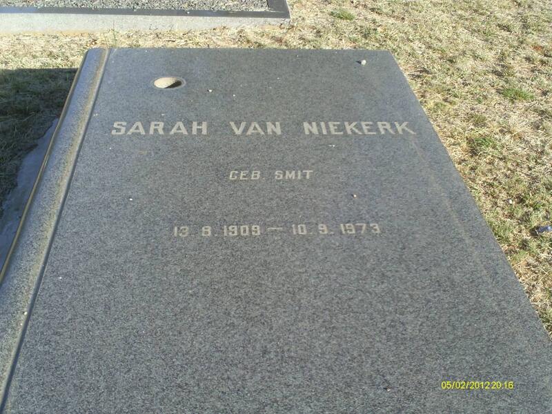 NIEKERK Sarah, van nee SMIT 1909-1973