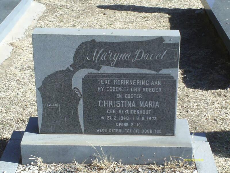 BEZUIDENHOUT Christina Maria 1948-1973