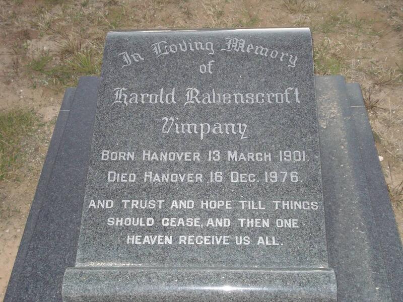 VIMPANY Harold Ravenscroft 1901-1976