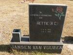 VUUREN H.C., Jansen van 1942-2001