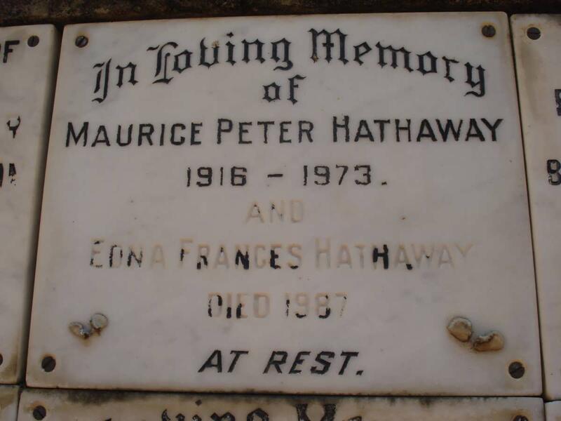 HATHAWAY Maurice Peter 1916-1973 & Edna Frances -1987