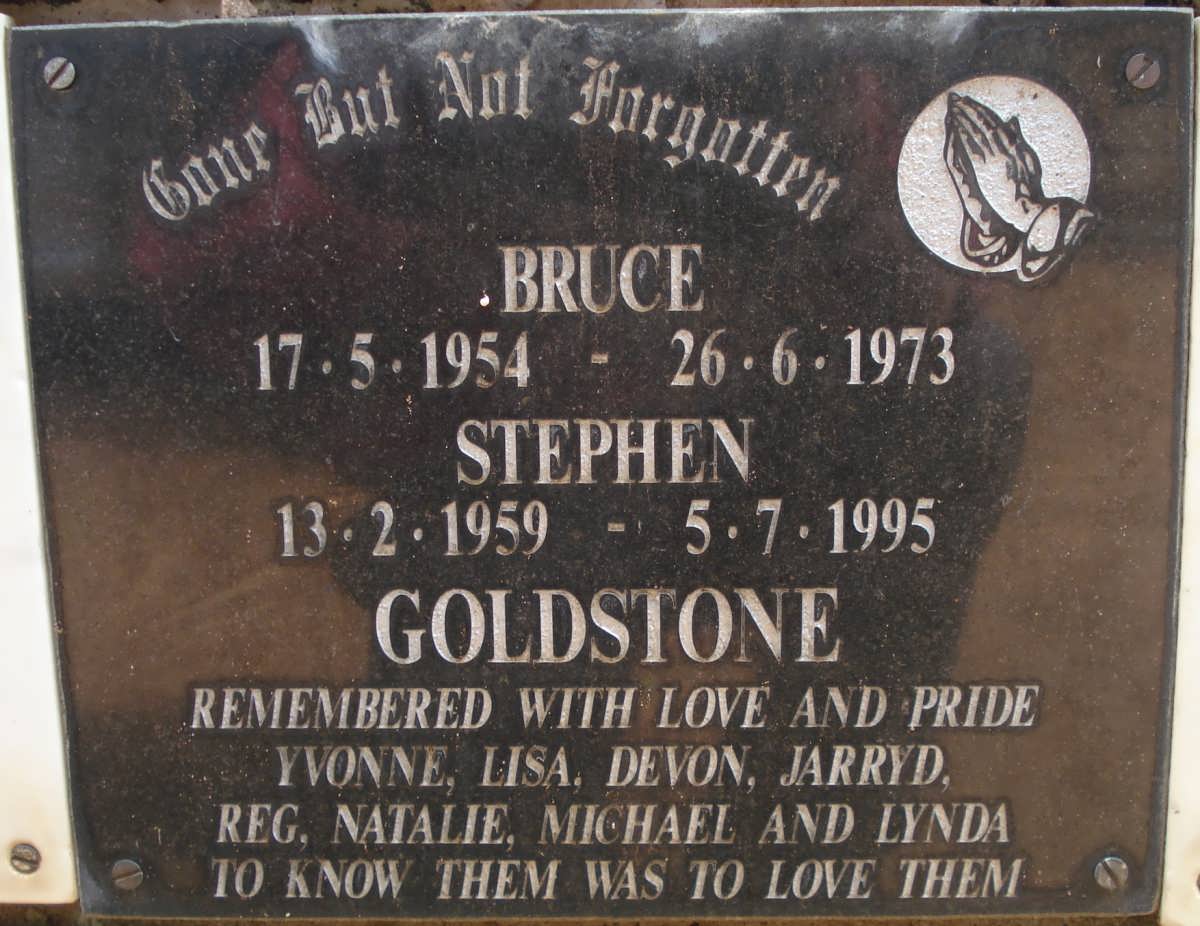 GOLDSTONE Bruce 1954-1973 :: GOLDSTONE Stephen 1959-1995