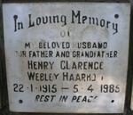 HAARHOFF Henry Clarence Webley 1915-1985
