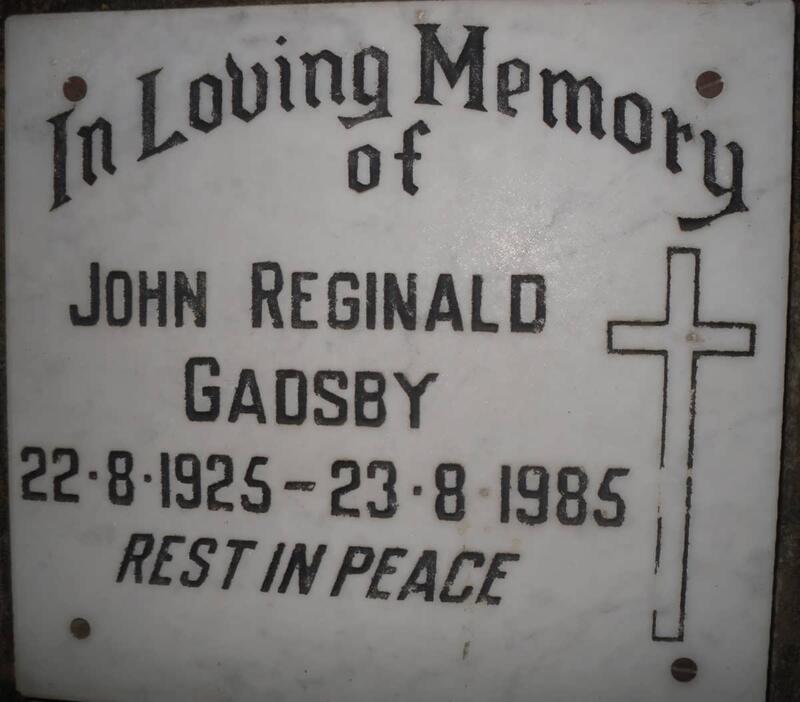 GADSBY John Reginald 1925-1985